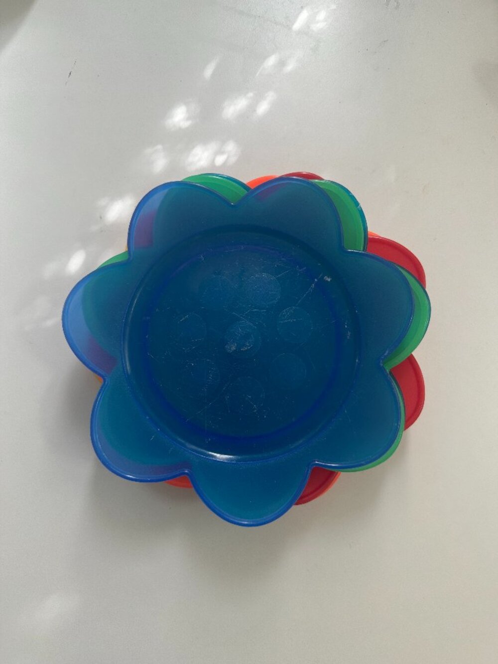 IKEA Saftig Flower Plates 7.5 Picnic Plastic Set 6 Rainbow Colors HTF Desert